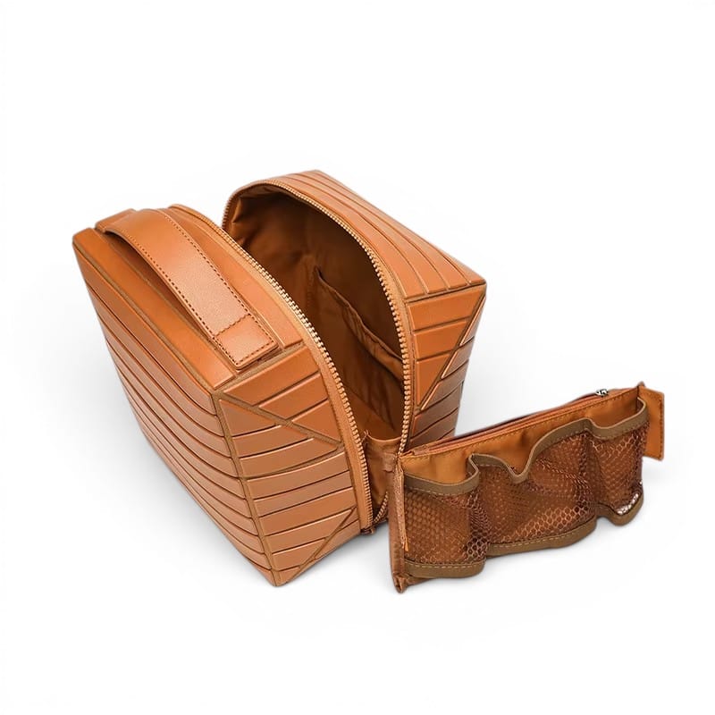 La Rigra | Grande Trousse Maquillage Femme PVC Rigide Rayé