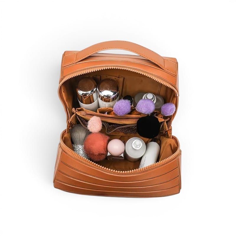 La Rigra | Grande Trousse Maquillage Femme PVC Rigide Rayé