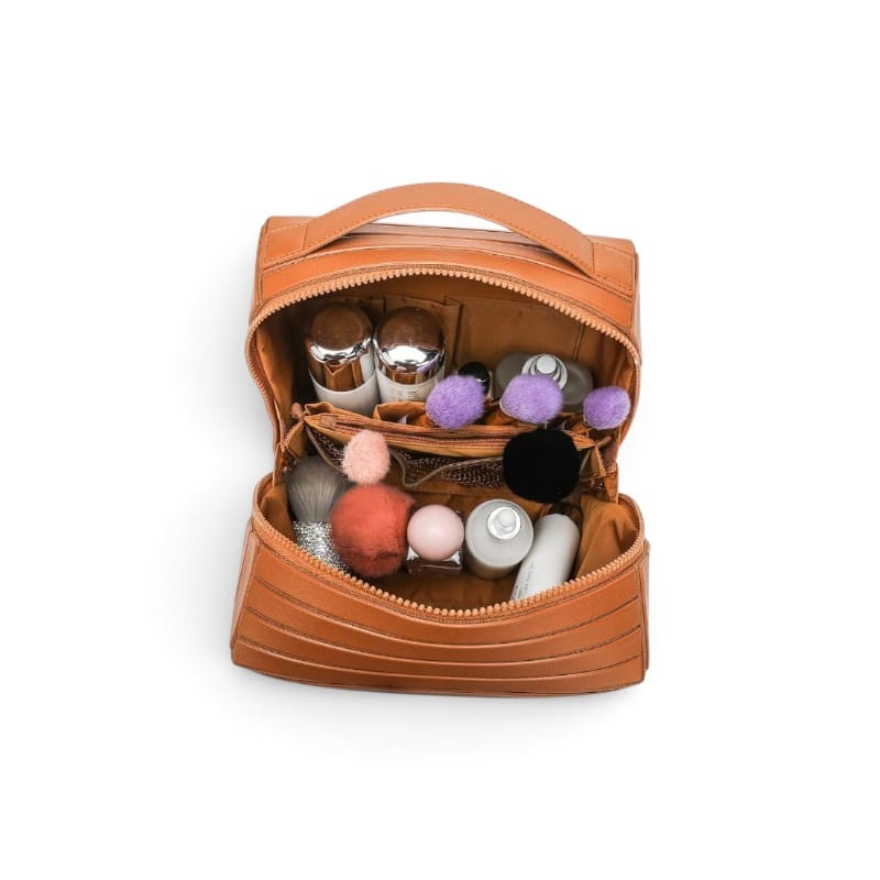 La Rigra | Grande Trousse Maquillage Femme PVC Rigide Rayé