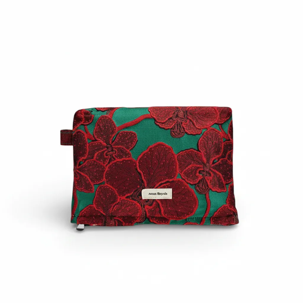 La Rosvi | Trousse Enfant Toile Fleurs Rouges