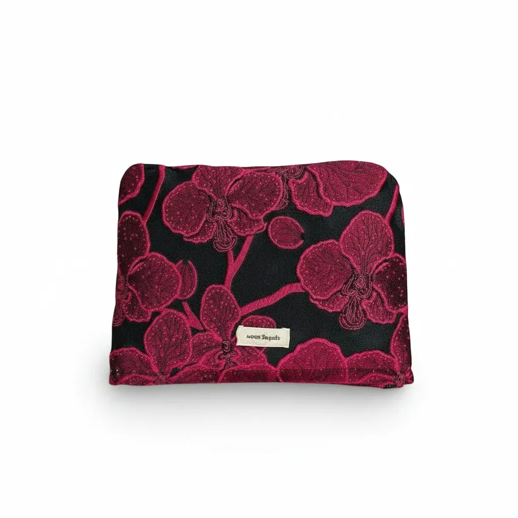 La Rosvi | Trousse Enfant Toile Fleurs Rouges