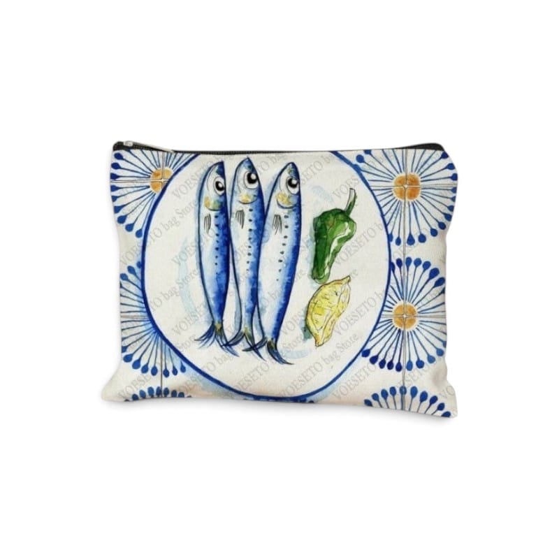 La Sardina | Trousse maquillage canvas aquarelle