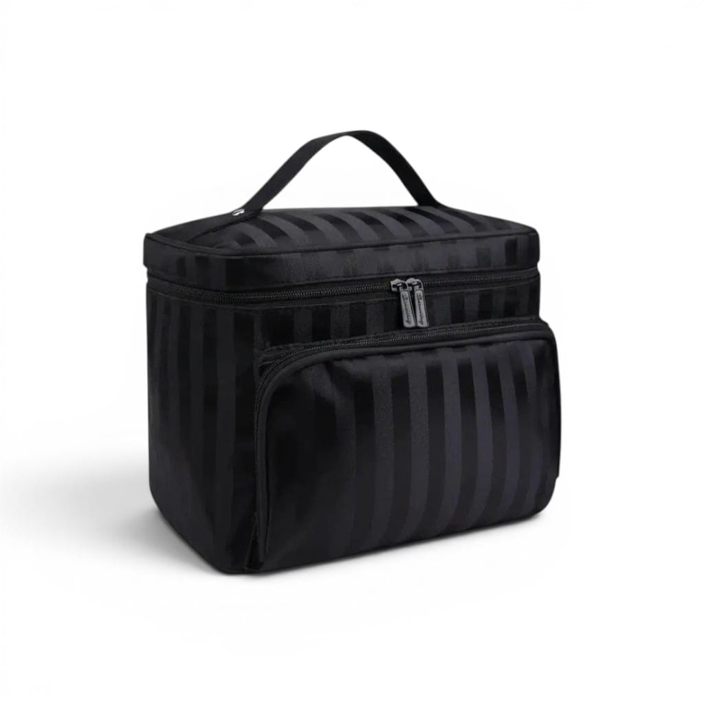 La Stria | Trousse Femme Nylon Rayé Étanche Chic