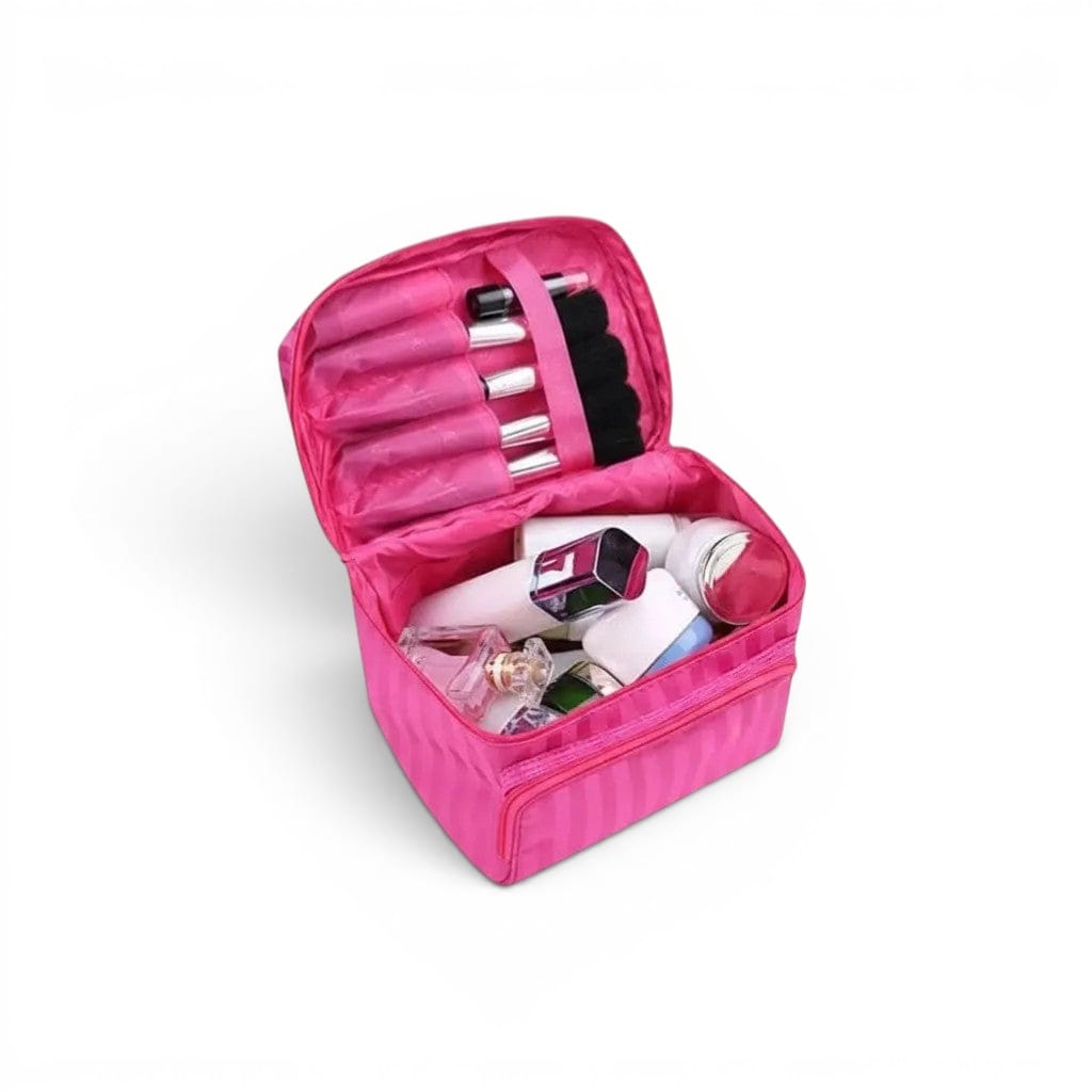 La Stria | Trousse Femme Nylon Rayé Étanche Chic