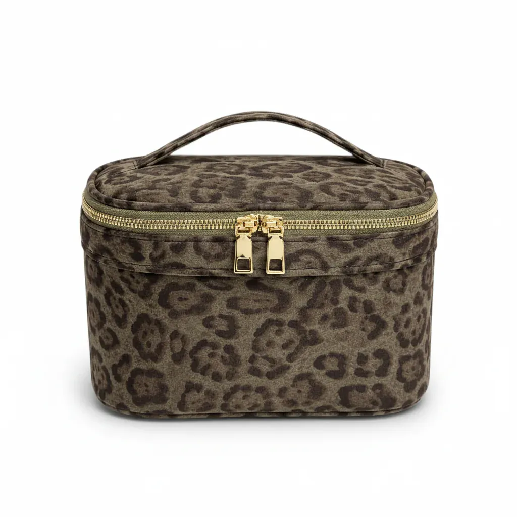 La Sueda | Trousse Maquillage Suède Vintage Grande Capacité