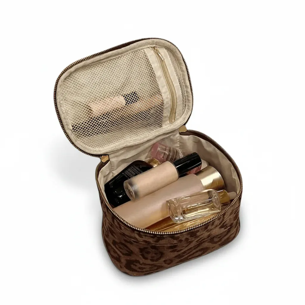 La Sueda | Trousse Maquillage Suède Vintage Grande Capacité