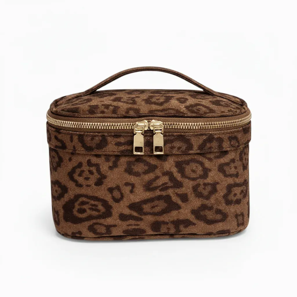 La Sueda | Trousse Maquillage Suède Vintage Grande Capacité