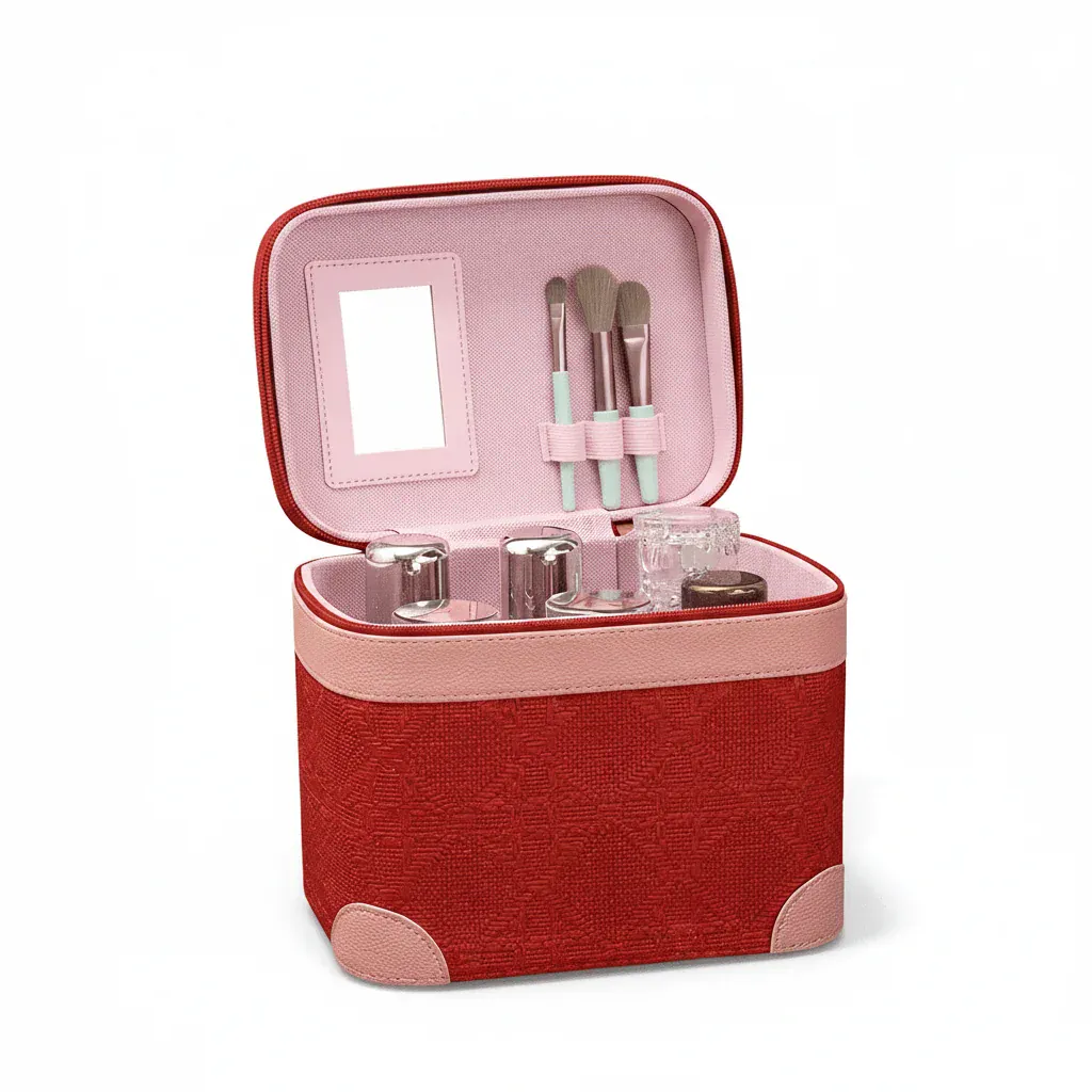 La Tressa | Vanity Maquillage PU Tressé Grande Capacité
