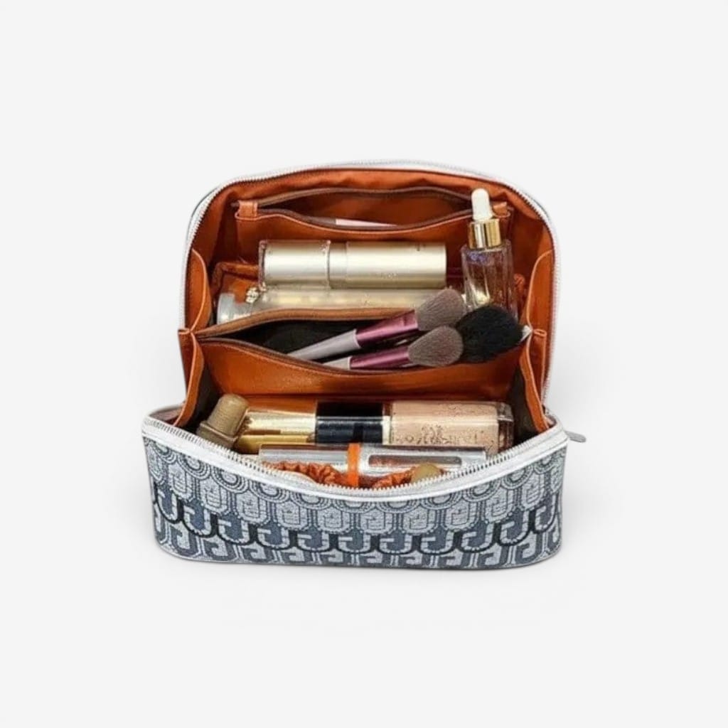 La Vela | Trousse de Toilette Femme - Simili Cuir Double Zip