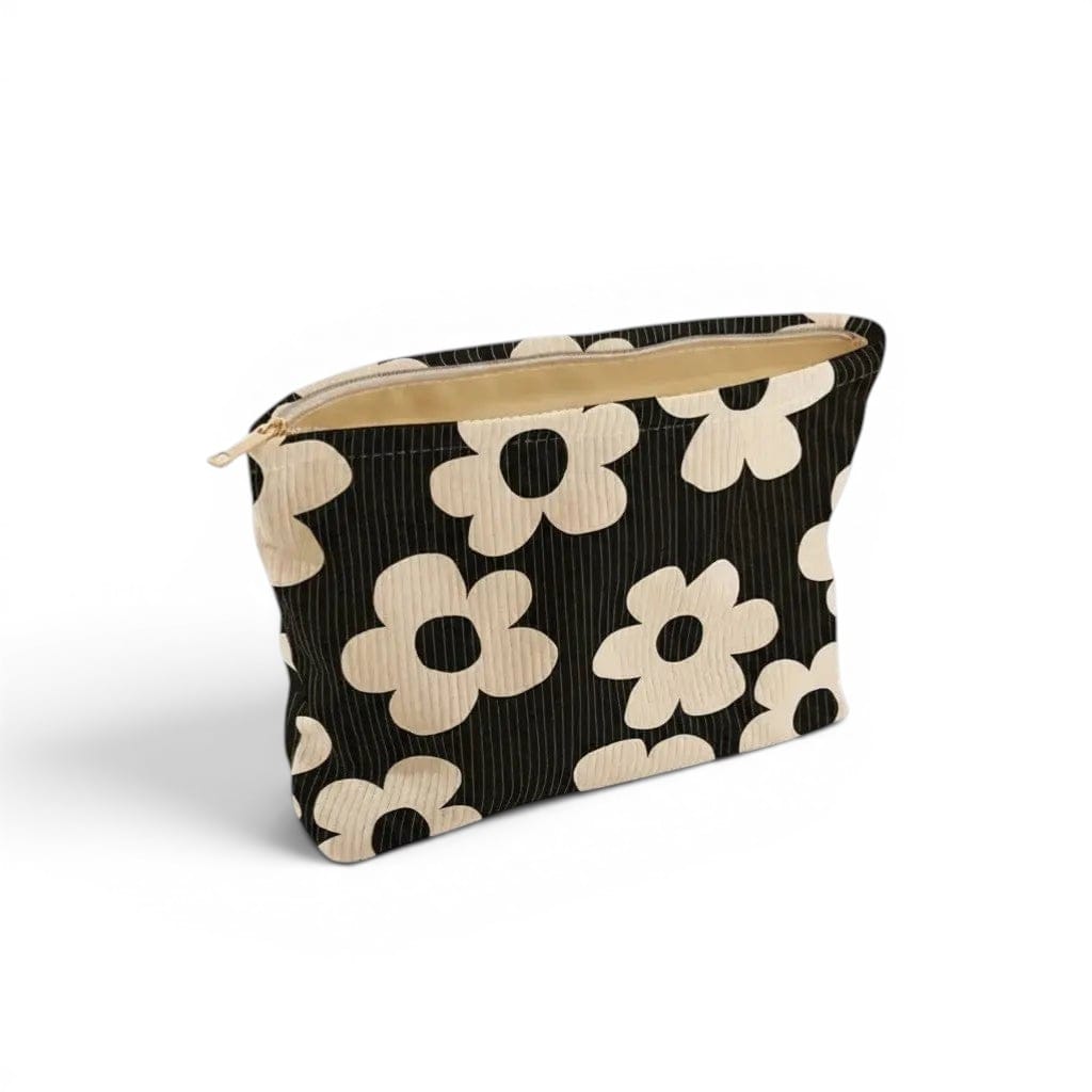 La Velvi | Trousse de Toilette Femme Velours Fleurs Blanches