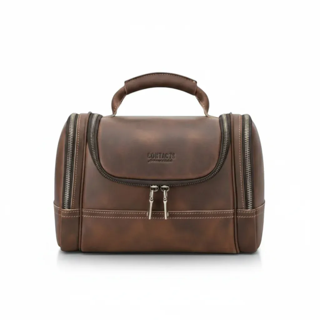 Le Brento | Trousse Homme Cuir Crazy Horse Grande Capacité