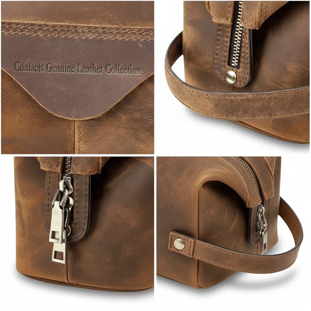 Le Cranto | Trousse Homme Cuir Crazy Horse 3 Compartiments