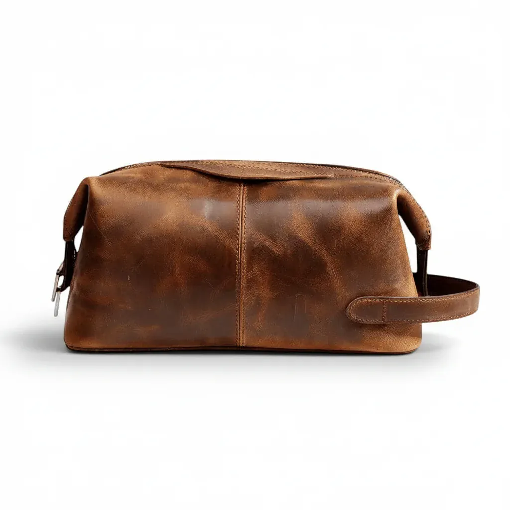 Le Cranto | Trousse Homme Cuir Crazy Horse 3 Compartiments