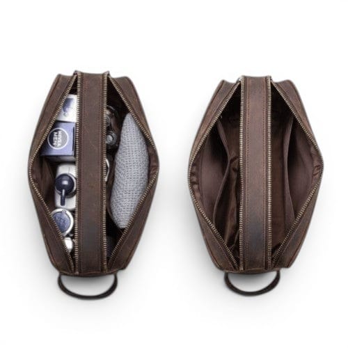 Le Fosco | Trousse Homme Cuir Crazy Horse Design Épuré