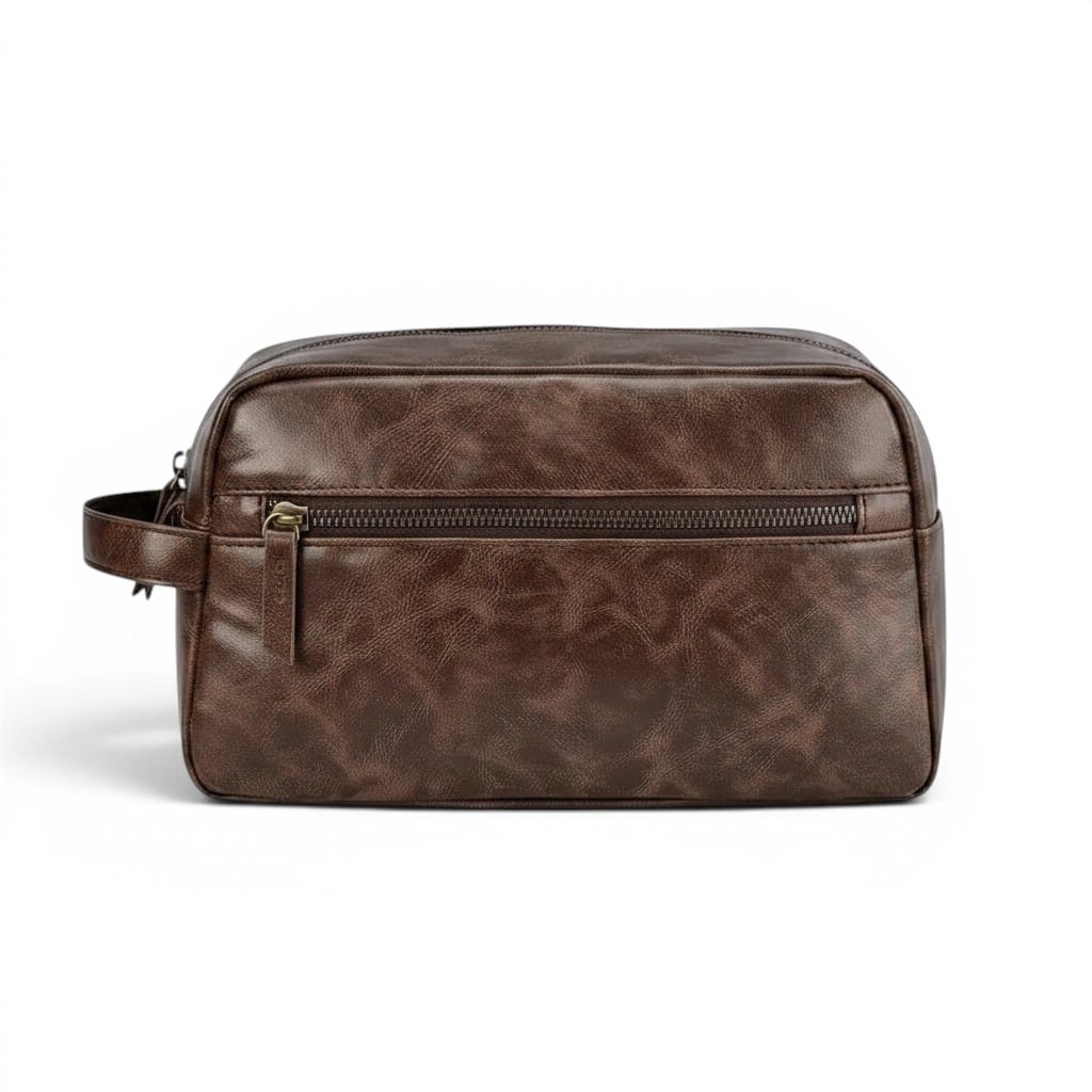 Le Fronto | Trousse Homme Simili Cuir Étanche Poche Avant