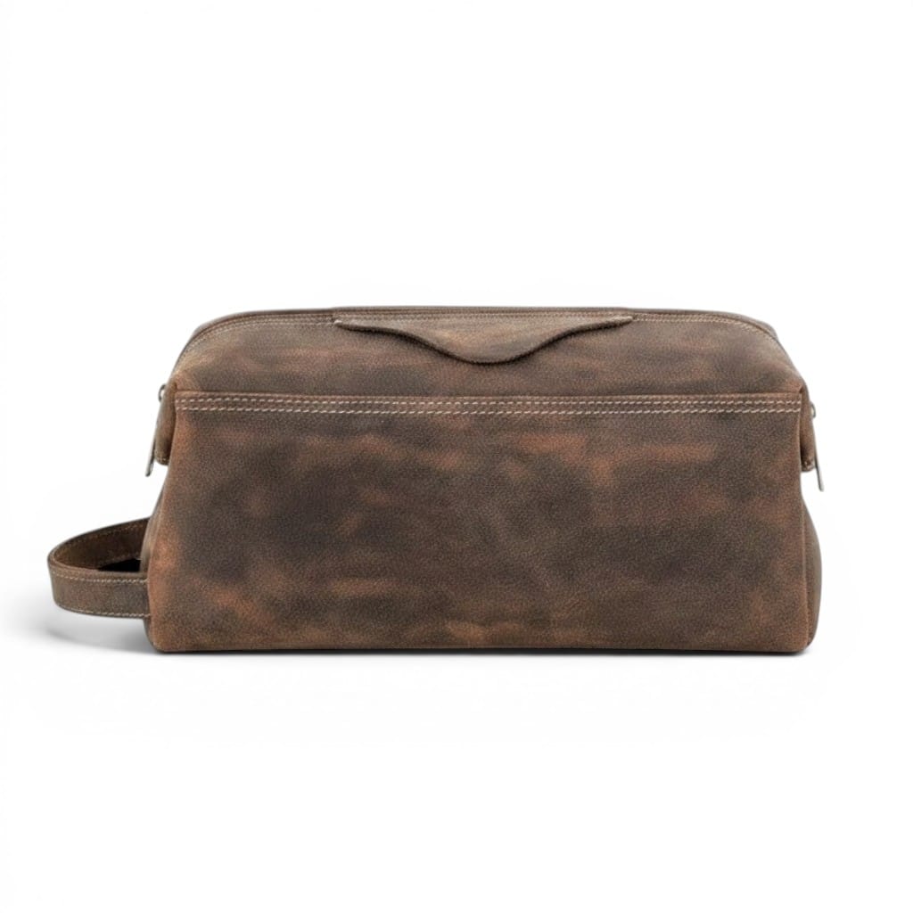Le Vanto | Trousse Homme Cuir Crazy Horse Vintage Grande Capacité