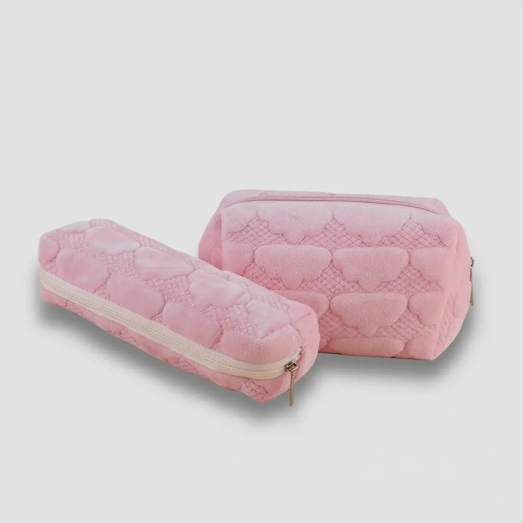 Lot 2 trousses de maquillage en peluche 