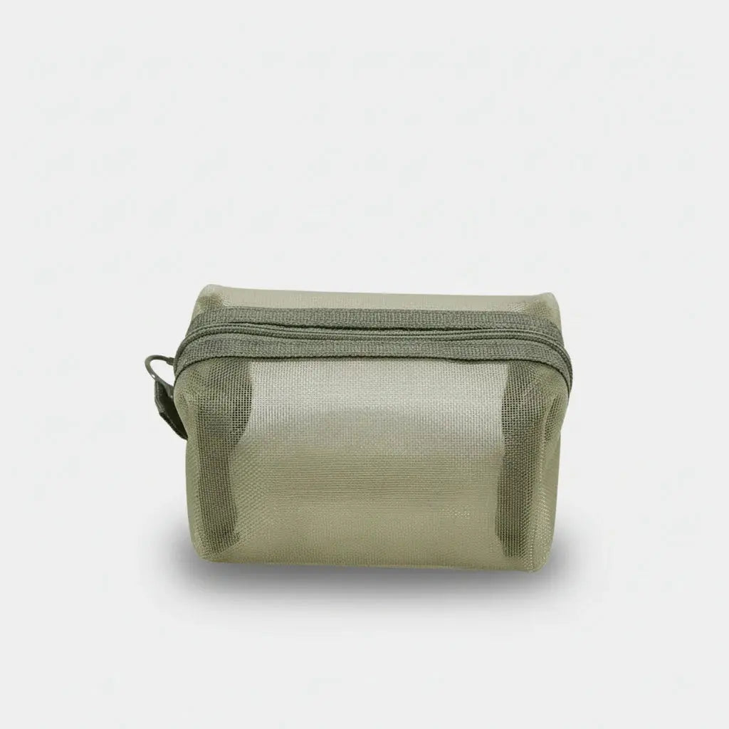 Mini trousse de toilette nylon en mesh transparent