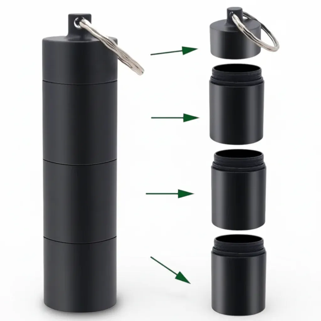 Pilulier de voyage étanche aluminium | 3 compartiments compact