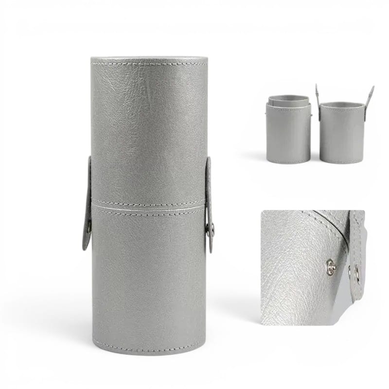 Pot à Pinceaux Maquillage Cylindrique Simili Cuir | LA CYLVA II — TrousseUp