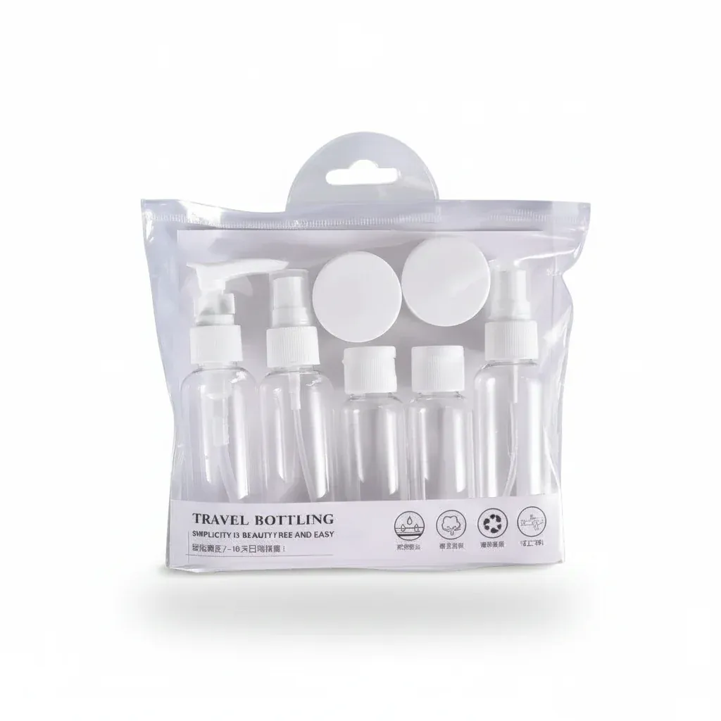Set de 7 flacons de voyage – Accessoires cabine avion