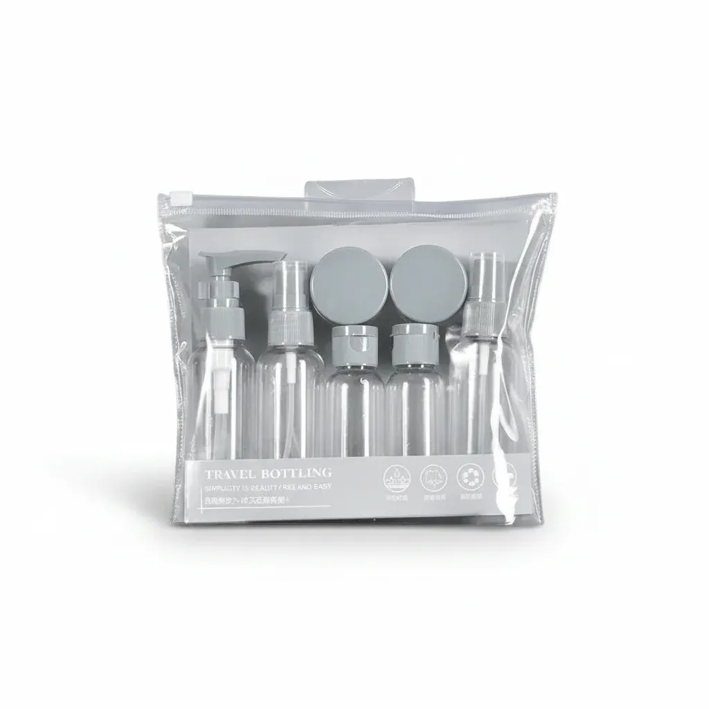 Set de 7 flacons de voyage – Accessoires cabine avion