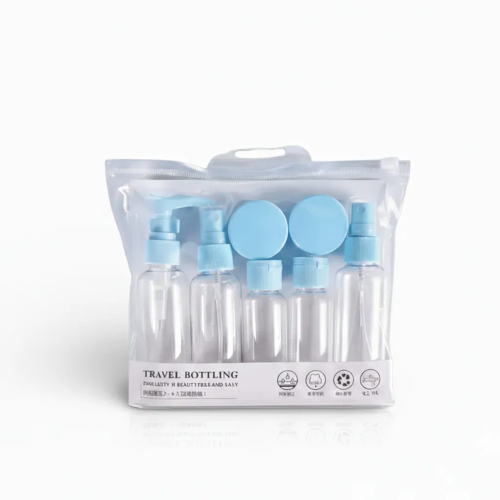Set de 7 flacons de voyage – Accessoires cabine avion