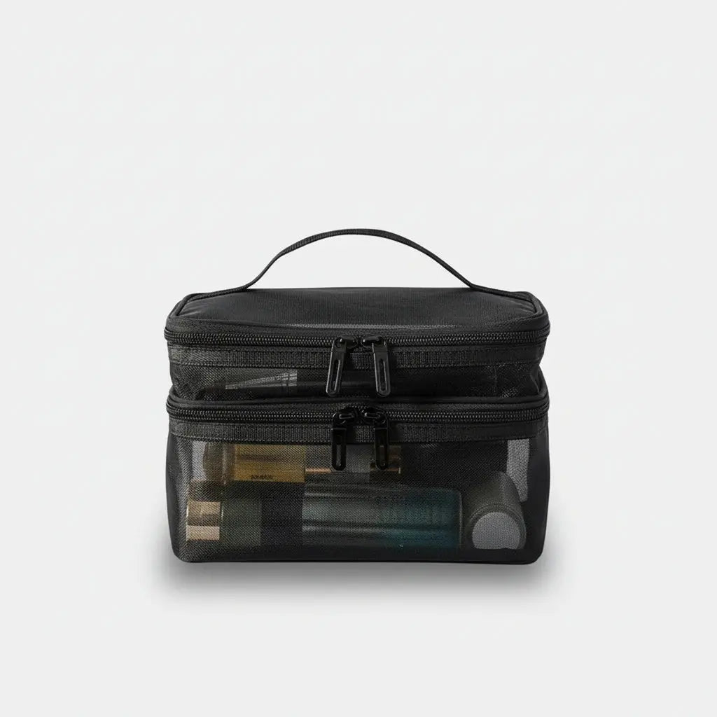 Trousse de toilette 2 étages mesh transparent
