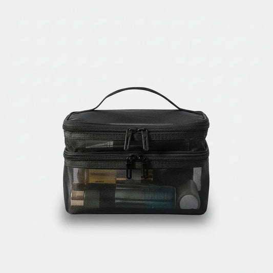 Trousse de toilette 2 étages mesh transparent