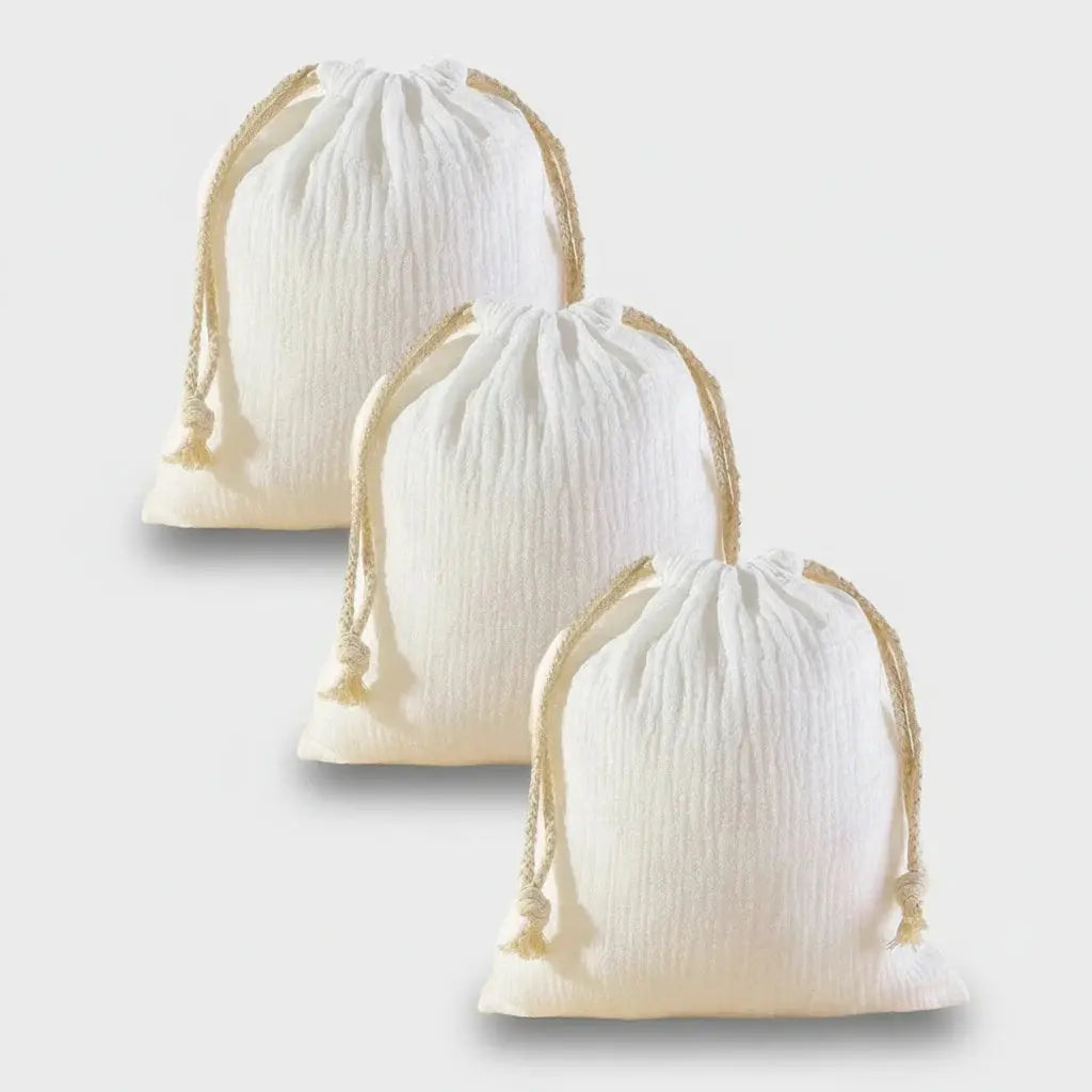 Trousse de toilette bébé | Pochette poussette coton 3 pièces