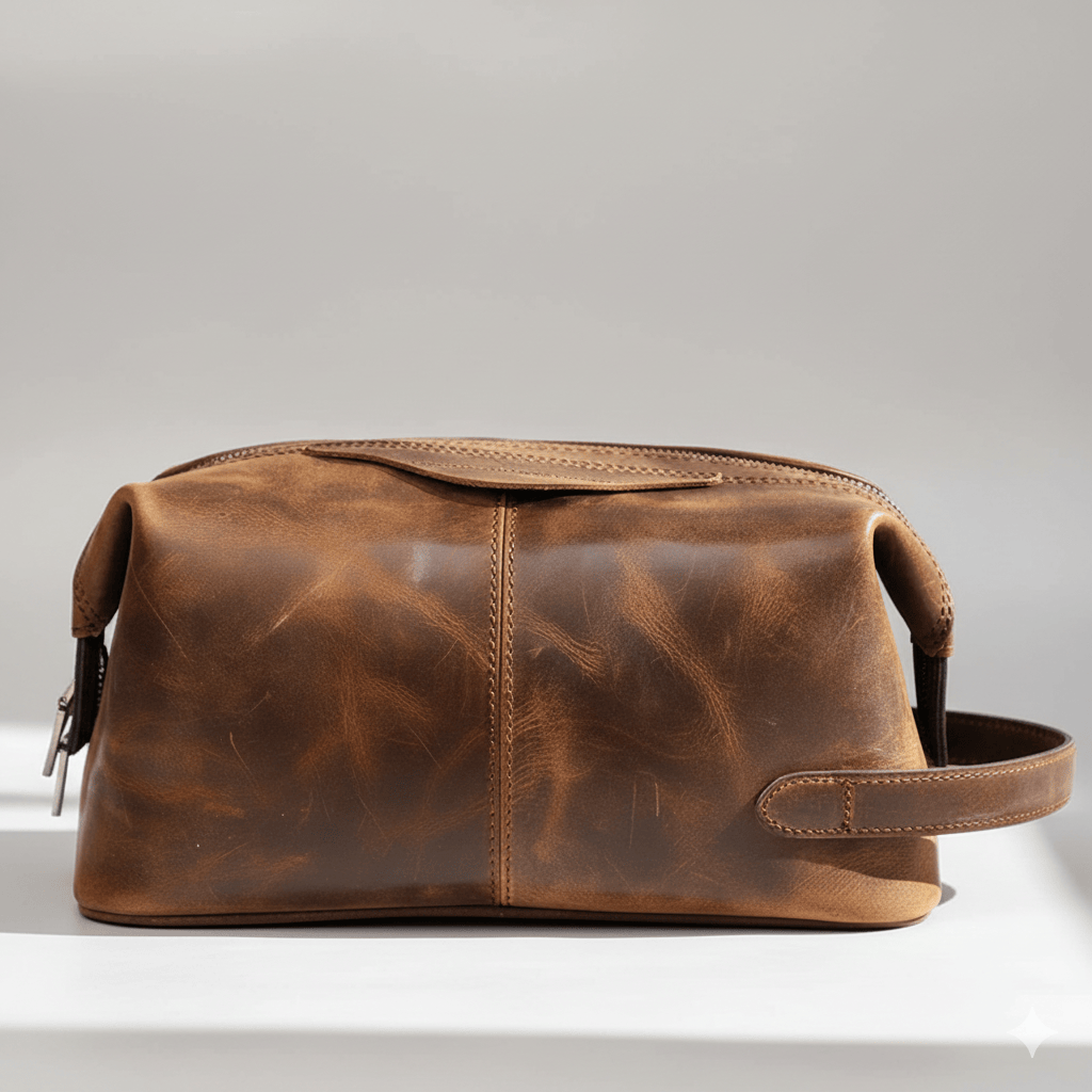 Trousse de toilette cuir homme personnalisable – Cuir Crazy Horse