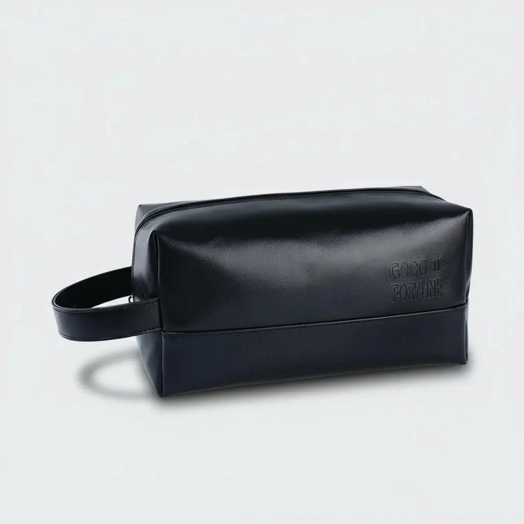 Trousse de toilette cuir PU suspendue homme – Étanche