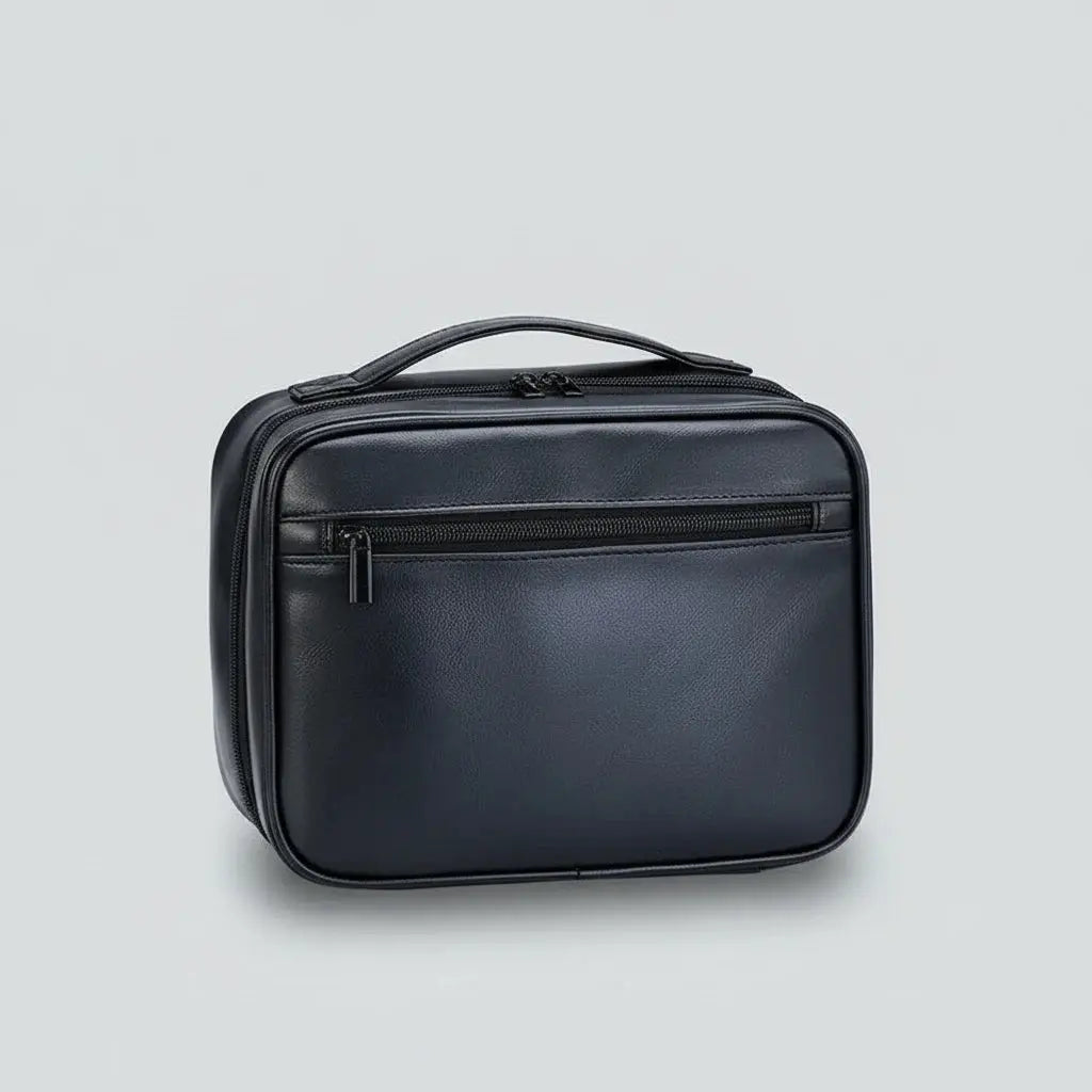 Trousse de toilette cuir PU suspendue homme – Étanche