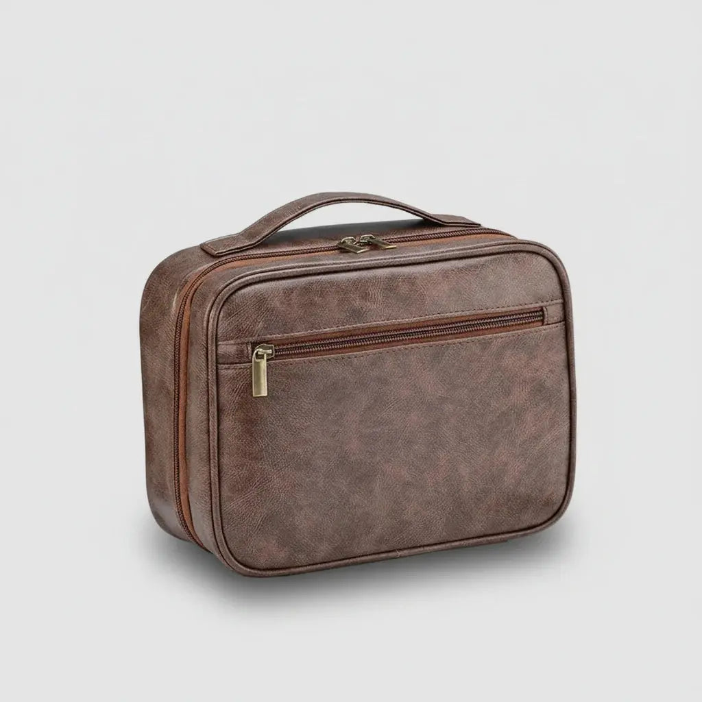 Trousse de toilette cuir PU suspendue homme – Étanche