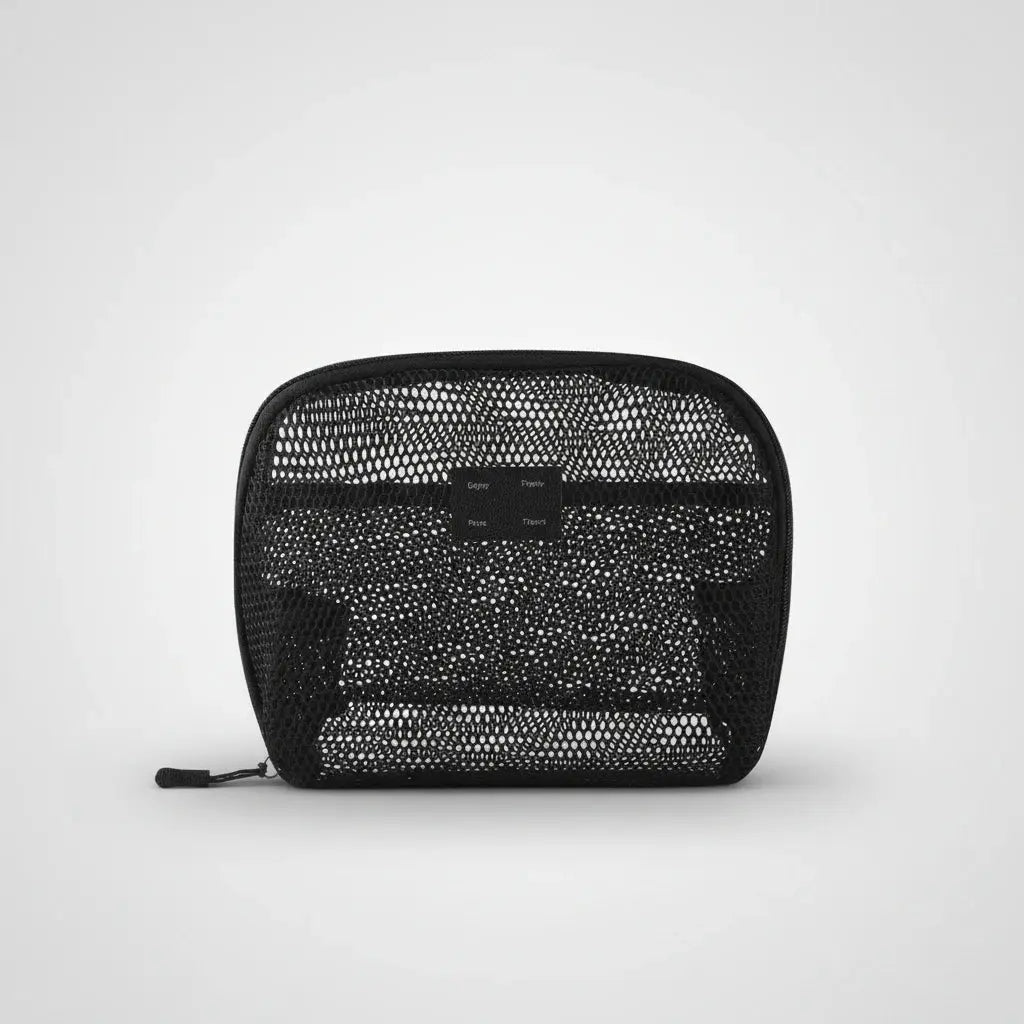 Trousse de toilette en nylon mesh avec poignée