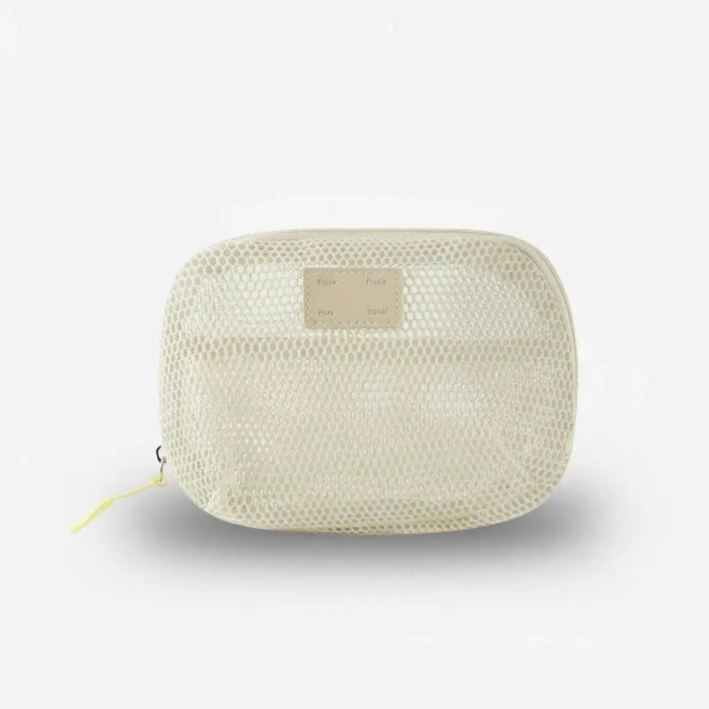 Trousse de toilette en nylon mesh avec poignée