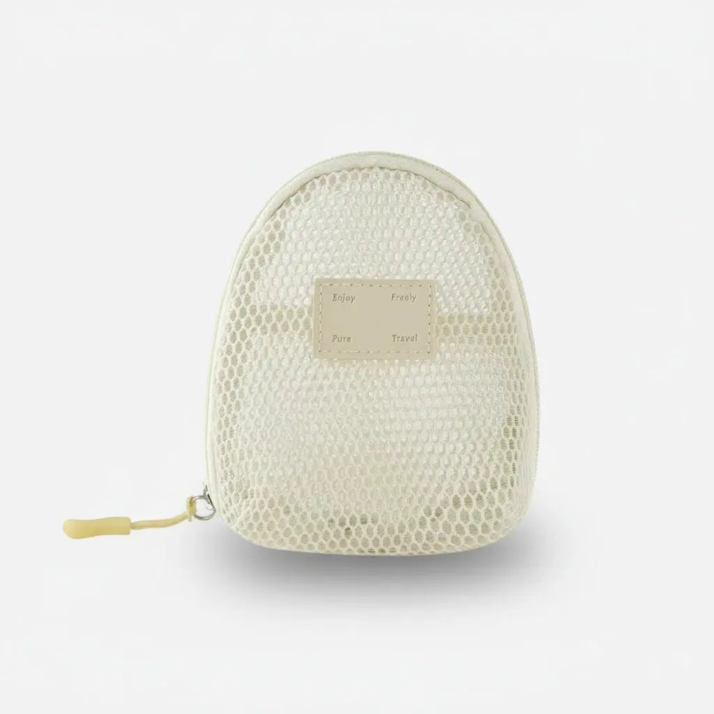 Trousse de toilette en nylon mesh avec poignée