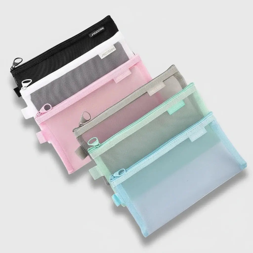 Trousse de toilette en nylon mesh transparent