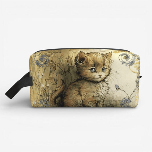Trousse de toilette enfant chat vintage – Grande capacité