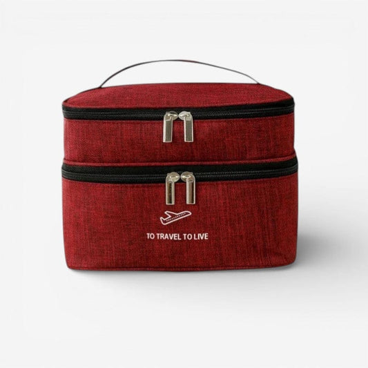 Trousse de toilette femme double compartiment 