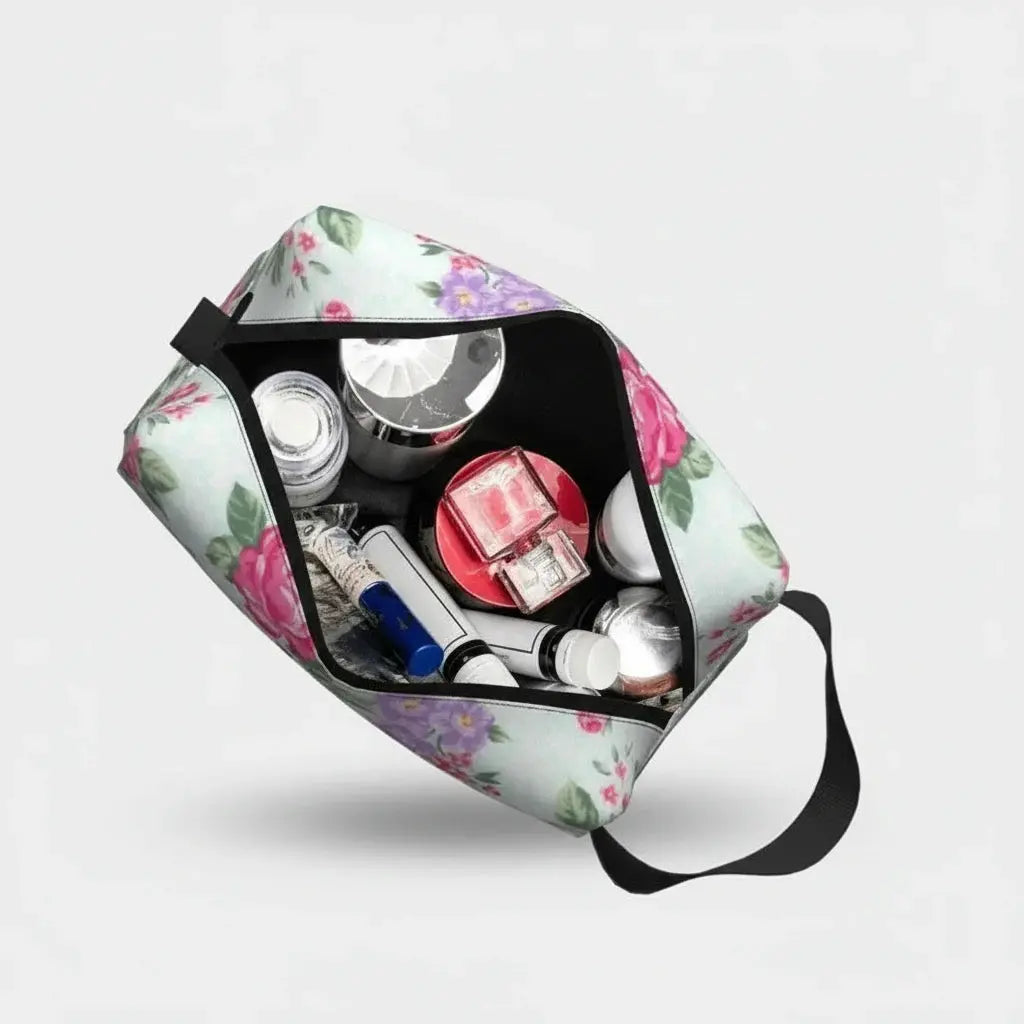 Trousse de toilette femme fleurie – grande capacité chic