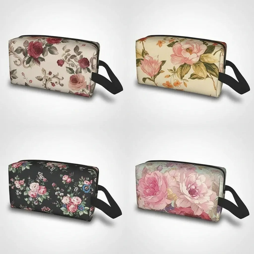 Trousse de toilette femme fleurie – grande capacité chic