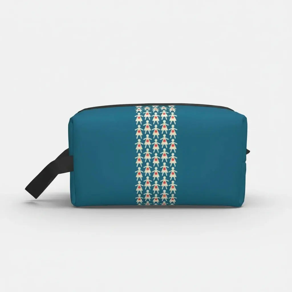 Trousse de toilette femme motifs géométriques rétro