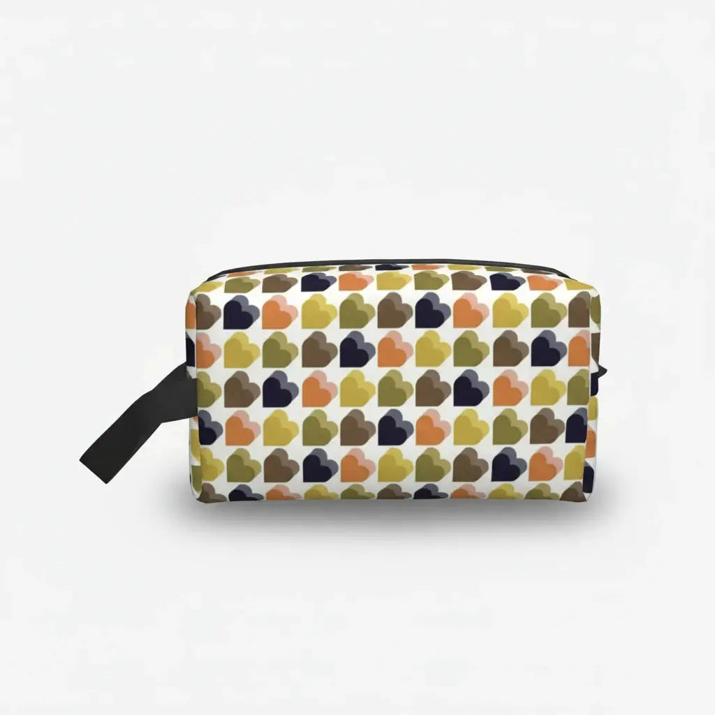 Trousse de toilette femme motifs géométriques rétro