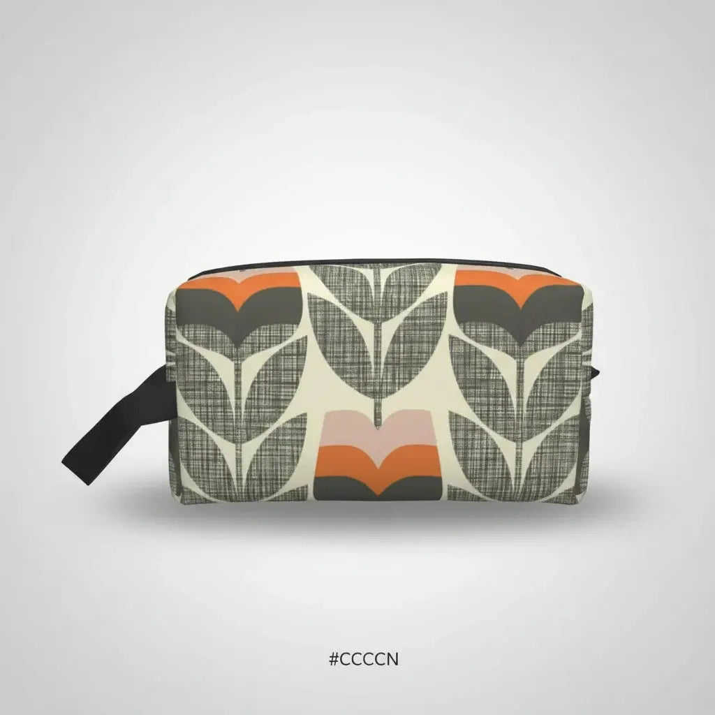 Trousse de toilette femme motifs géométriques rétro