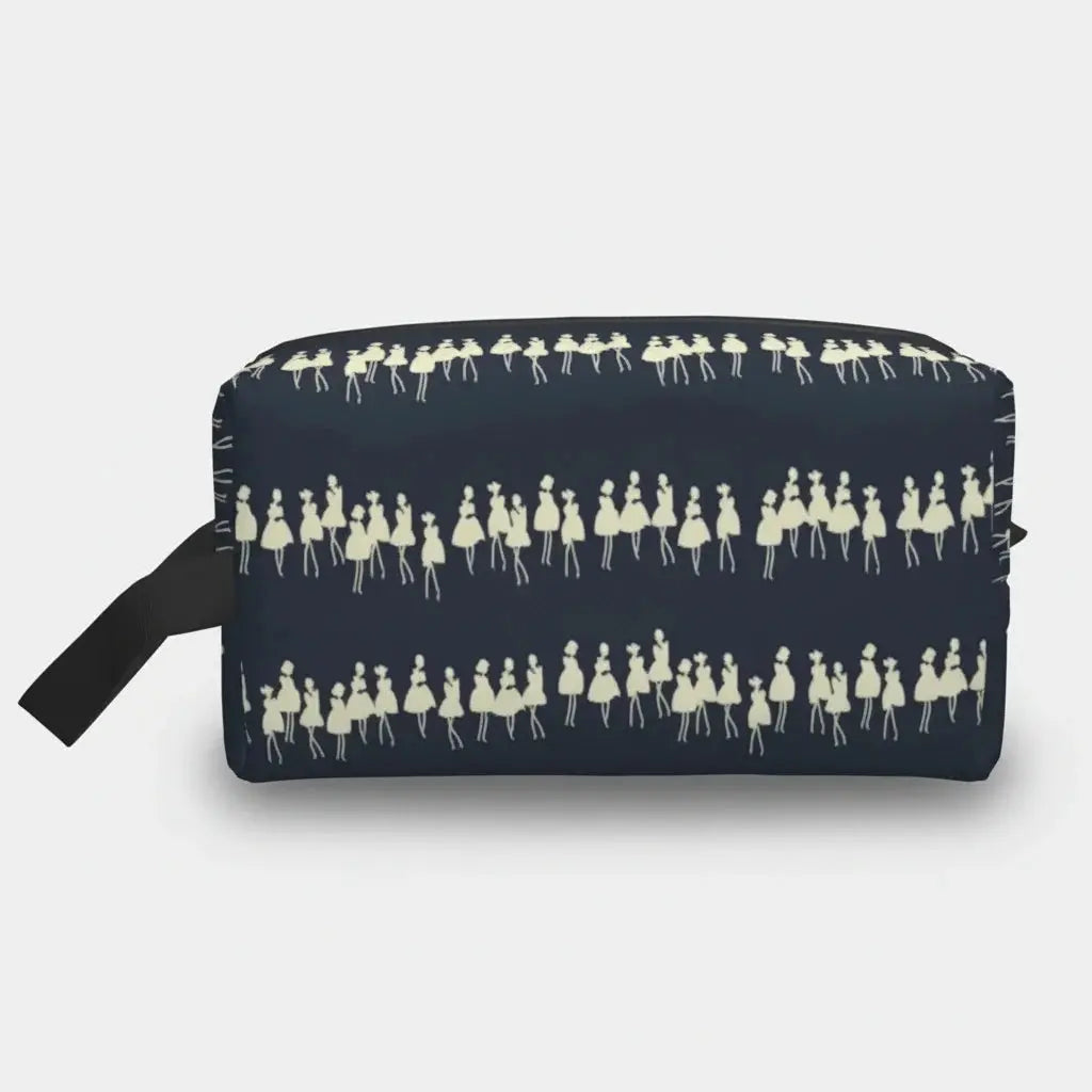 Trousse de toilette femme motifs géométriques rétro