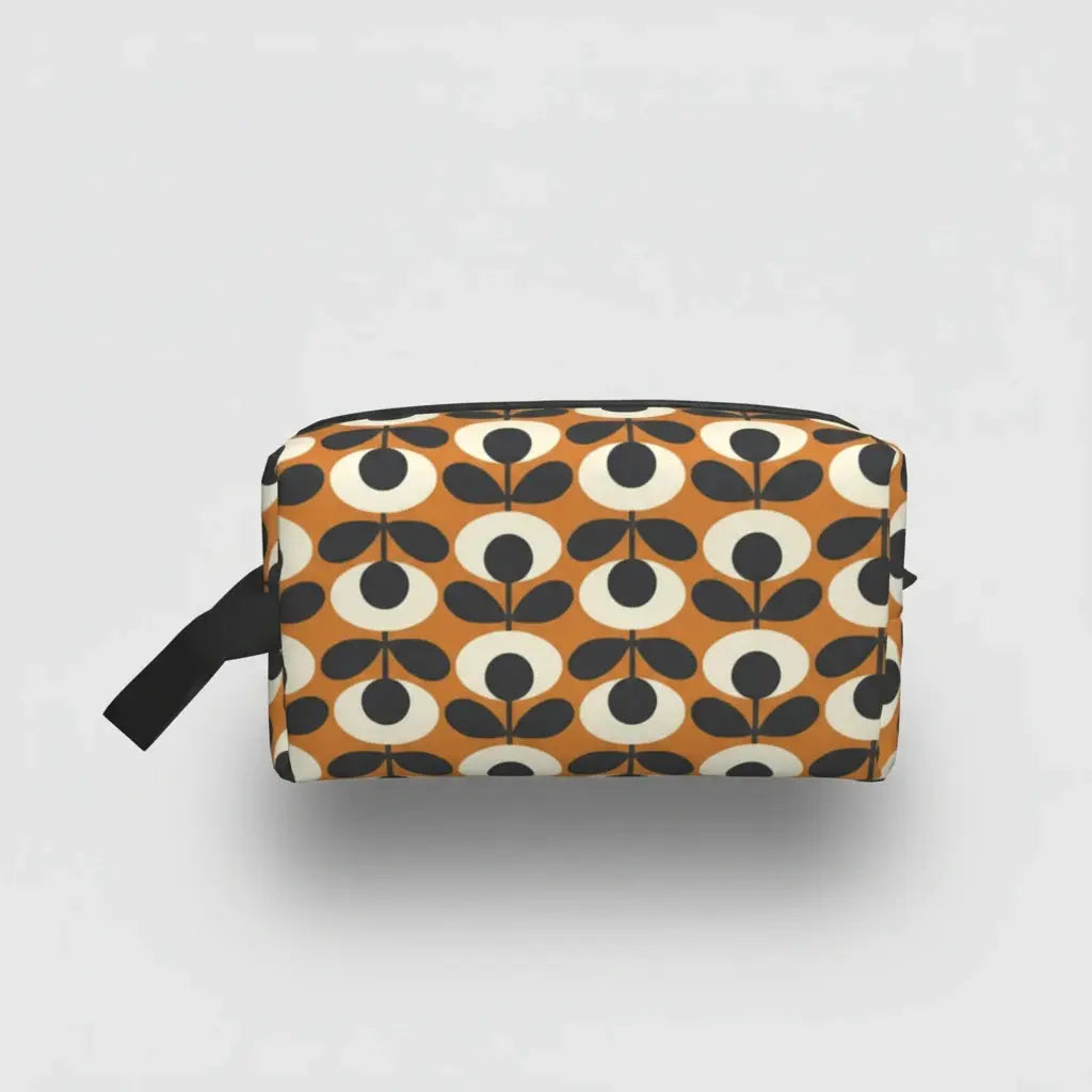 Trousse de toilette femme motifs géométriques rétro