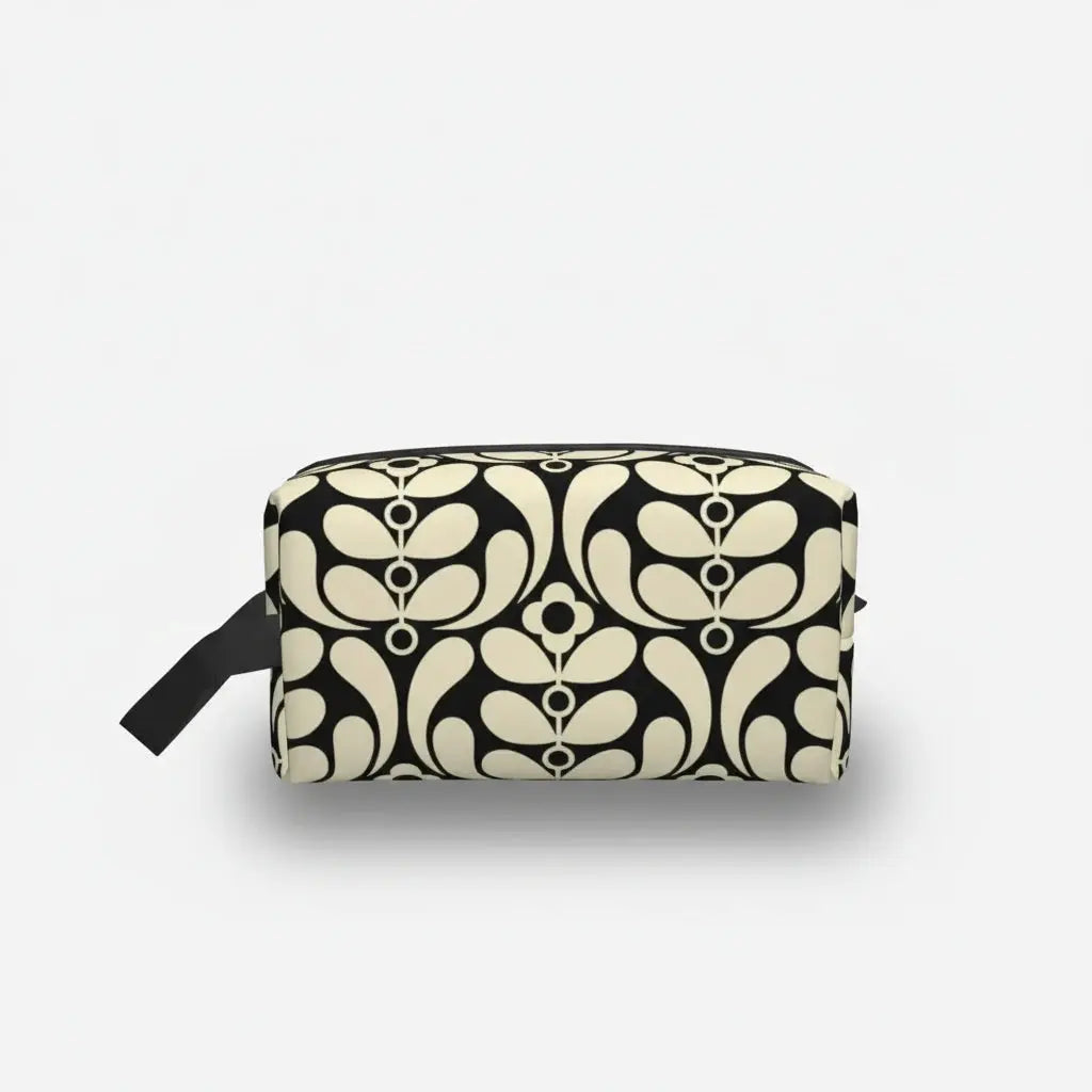 Trousse de toilette femme motifs géométriques rétro