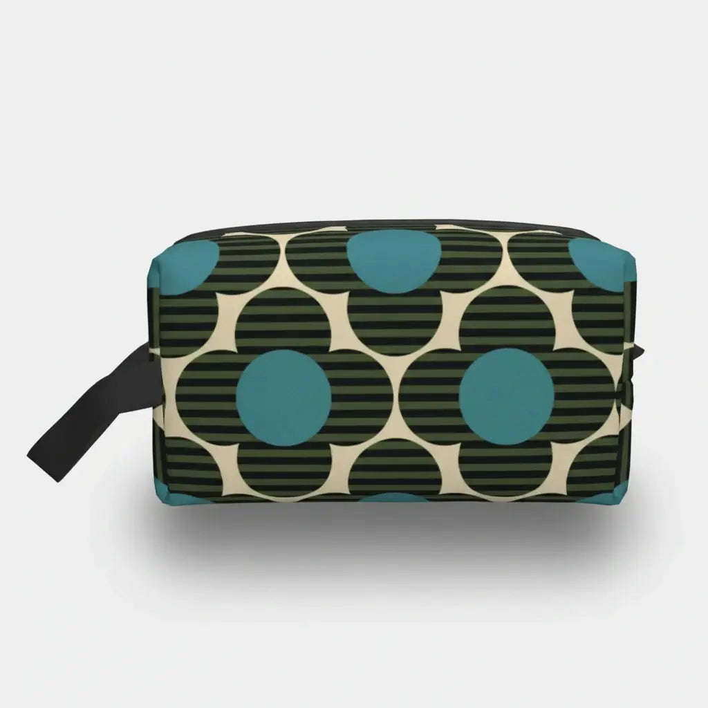 Trousse de toilette femme motifs géométriques rétro