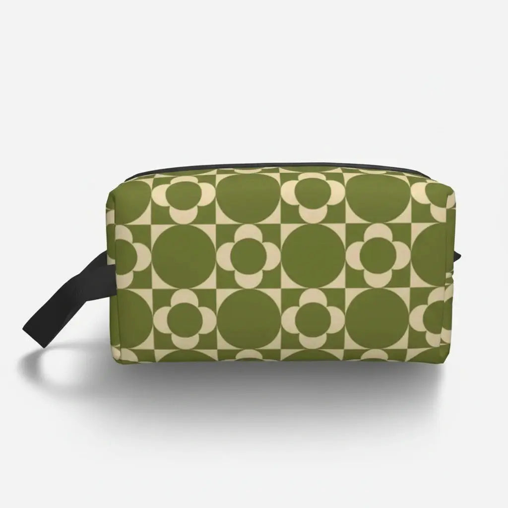 Trousse de toilette femme motifs géométriques rétro